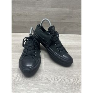 Converse All Star Low Top Sneaker Black Monochrome Mens 6 Womens 8 Blackout